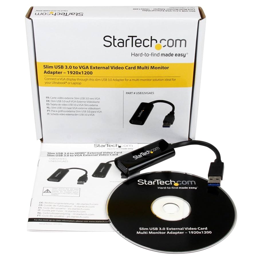 StarTech.com USB 3.0 - VGA ディスプレイアダプタ スリムタイプ USBグラフィックアダプタ 1920x1200 USB32VGAES Amazon | StarTech.com USB 3.0 - VGA ディスプレイアダプタ
